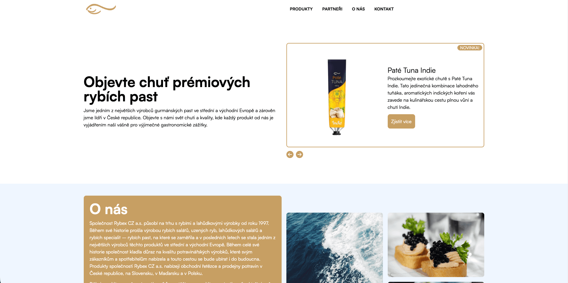 Web společnosti Rybex CZ a.s.
